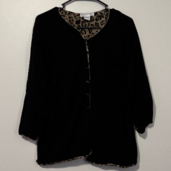 USED Woman's Christina Long Sleeve Button Down Blouse Color Black Size 2X - Picture 1 of 1